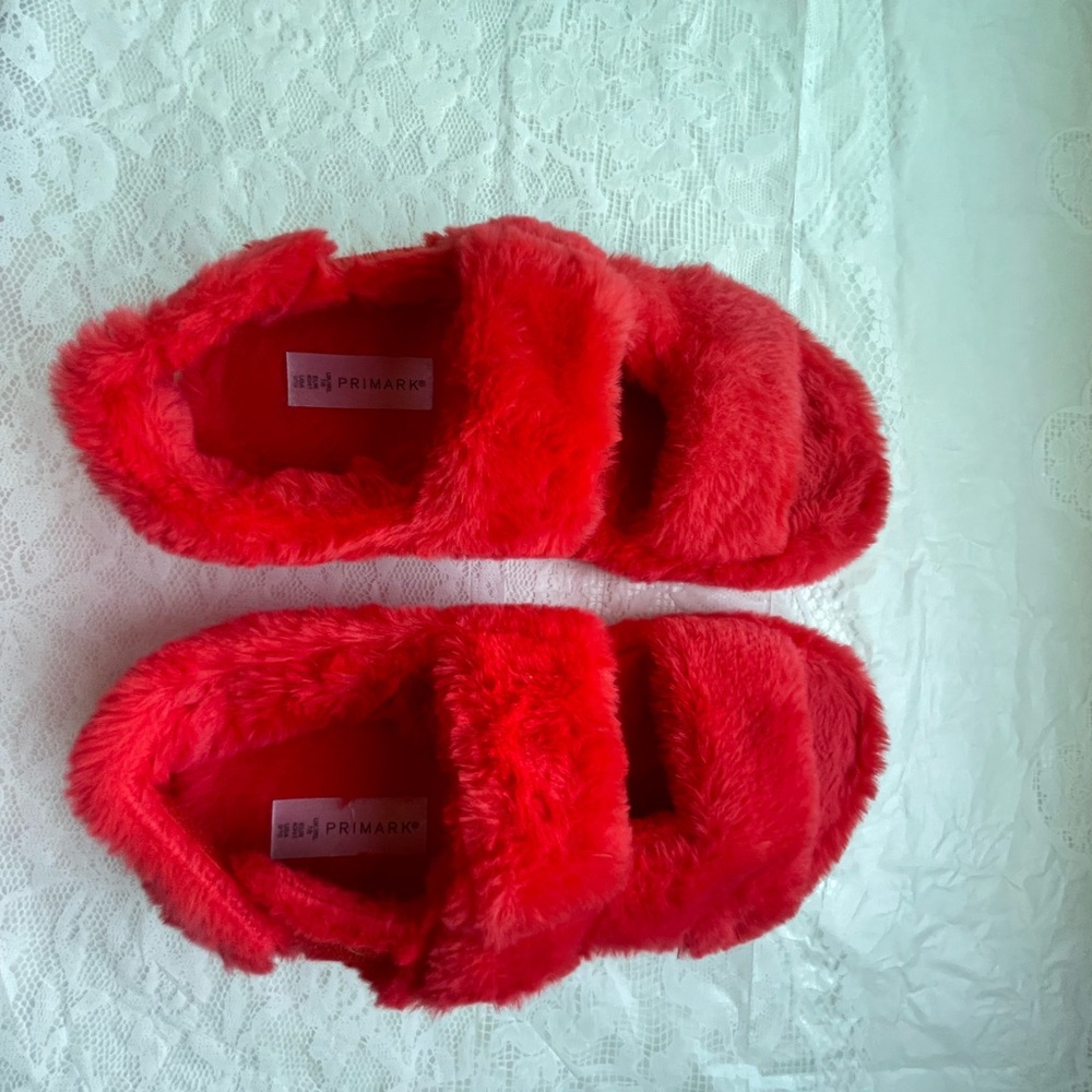 Primark Red Fuzzy Slippers